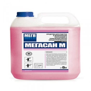Средство для очистки и дезинфекции сантехники и кафельной плитки Мегасан М гель 5 л